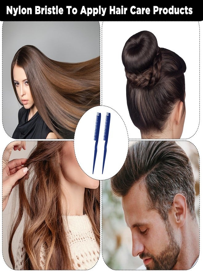 Qulkws 2 Pcs Blue Unbraider Combs 3 Row Hair Comb Set Rat Tail Styling Comb Curly Hair Styling Brush for Women Men Detangling Stylings - Image 4